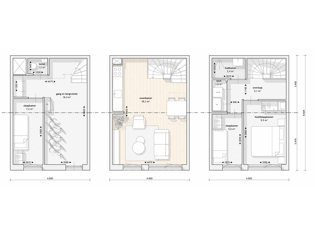 Rug-aan-rug woningen, Tala Gegrond