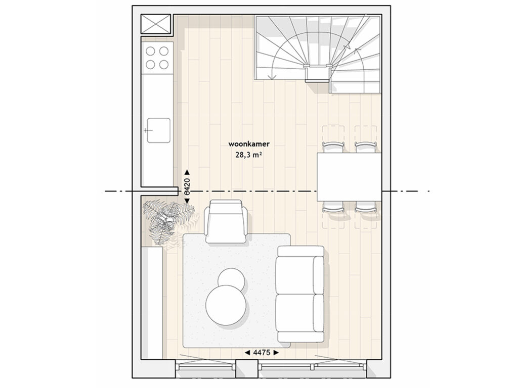 Rug-aan-rug woningen, Tala Gegrond